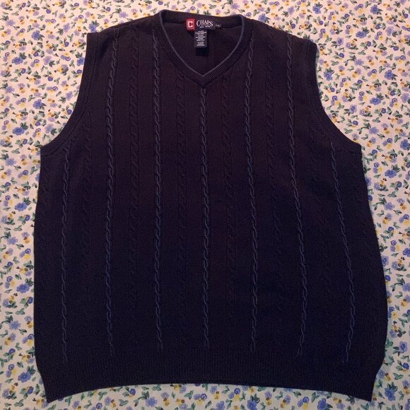 Chaps Cable Knit Sweater Vest – Size Large - Picture 1 of 6